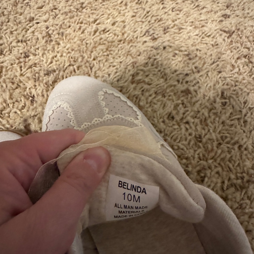Women’s Cream Athletic Sneakers with Ribbon Laces - Picture 4 of 4